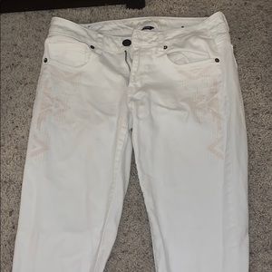 White patterned jeans